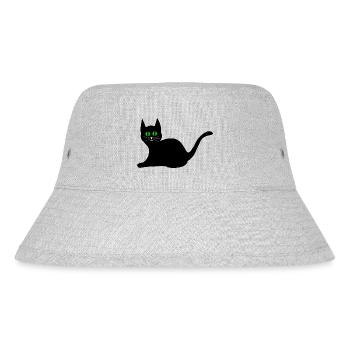 schwarze Katze - Stanley/Stella recycelter Bucket Hat - Grau meliert - Vorne