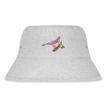 Bunter Vogel - Stanley/Stella recycelter Bucket Hat - Grau meliert - Vorne