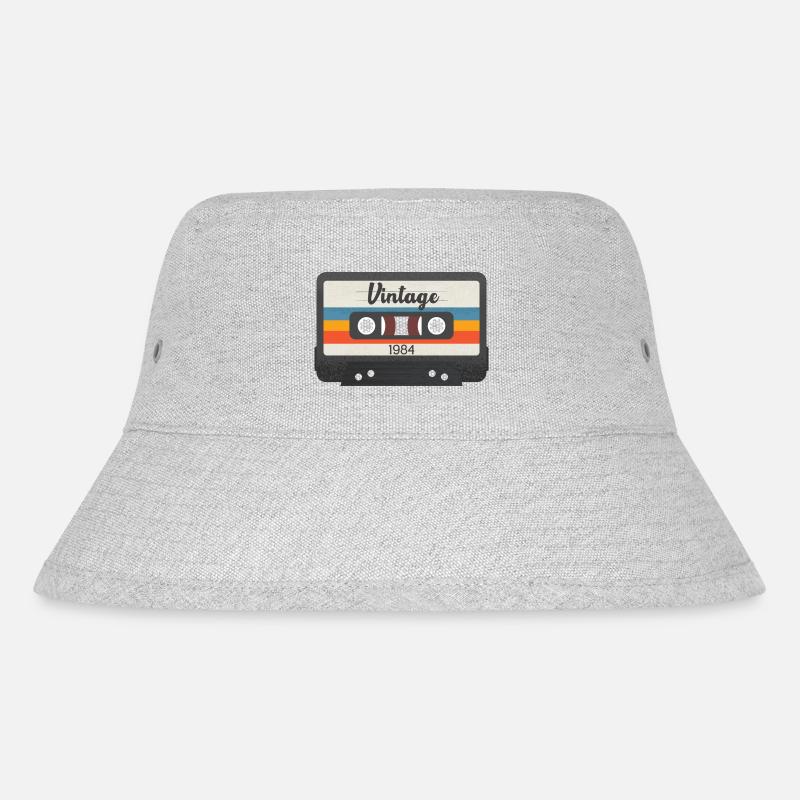 Vintage Kassette 1984 - Stanley/Stella recycelter Bucket Hat - Grau meliert