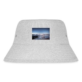 Alpen Glow On Agrafa mountain range in Greece - Stanley/Stella Recycled Bucket Hat - heather grey - Front