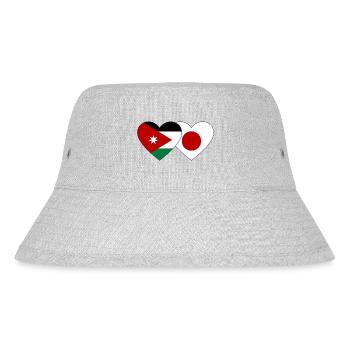 Jordanien Japan Flagge Herz - Stanley/Stella recycelter Bucket Hat - Grau meliert - Vorne