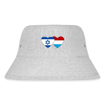 Israel Luxemburg Flagge Herz - Stanley/Stella recycelter Bucket Hat - Grau meliert - Vorne