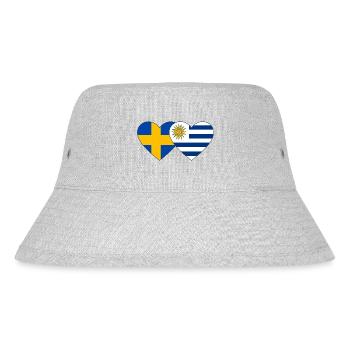 Schweden Uruguay Herz Flagge - Stanley/Stella recycelter Bucket Hat - Grau meliert - Vorne