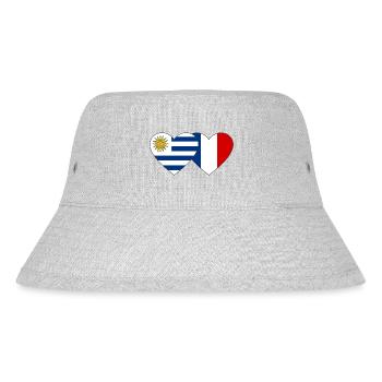 Uruguay Frankreich Herz Flagge - Stanley/Stella recycelter Bucket Hat - Grau meliert - Vorne