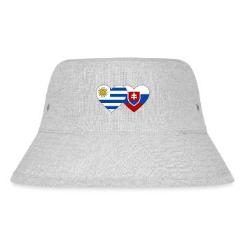Uruguay Slowakei Herz Flagge - Stanley/Stella recycelter Bucket Hat - Grau meliert - Vorne