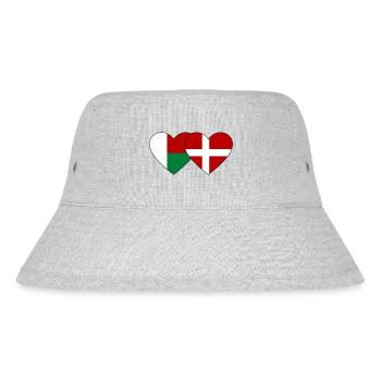 Madagascar Denmark Heart Flag - Stanley/Stella Recycled Bucket Hat - heather grey - Front