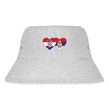 Croatia Serbia Heart Flag - Stanley/Stella Recycled Bucket Hat - heather grey - Front