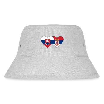 Slowakei Serbien Herz Flagge - Stanley/Stella recycelter Bucket Hat - Grau meliert - Vorne