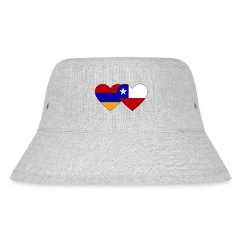 Armenien Chile Flagge Herz - Stanley/Stella recycelter Bucket Hat - Grau meliert - Vorne