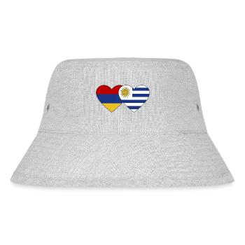 Armenien Uruguay Flagge Herz - Stanley/Stella recycelter Bucket Hat - Grau meliert - Vorne
