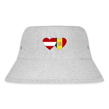 Austria Andorra Flag Heart - Stanley/Stella Recycled Bucket Hat - heather grey - Front