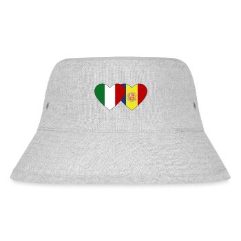 Italy Andorra flag heart - Stanley/Stella Recycled Bucket Hat - heather grey - Front