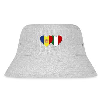 Andorra Italy Flag Heart - Stanley/Stella Recycled Bucket Hat - heather grey - Front
