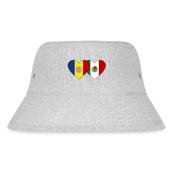 Andorra Mexico Flag Heart - Stanley/Stella Recycled Bucket Hat - heather grey - Front