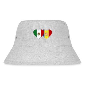 Mexico Andorra Flag Heart - Stanley/Stella Recycled Bucket Hat - heather grey - Front