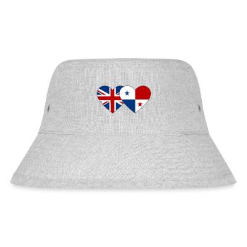 England Panama Flag Heart - Stanley/Stella Recycled Bucket Hat - heather grey - Front