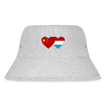 China Luxembourg Flag Heart - Stanley/Stella Recycled Bucket Hat - heather grey - Front