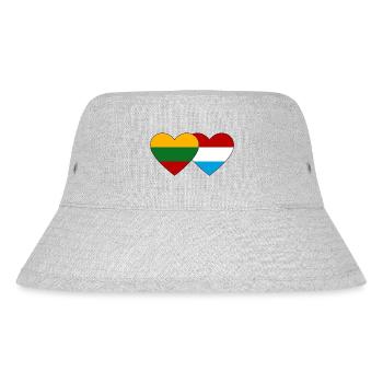Lithuania Luxembourg Flag Heart - Stanley/Stella Recycled Bucket Hat - heather grey - Front