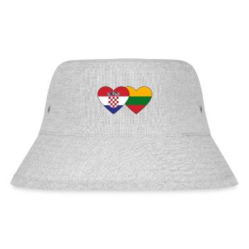 Croatia Lithuania Flag Heart - Stanley/Stella Recycled Bucket Hat - heather grey - Front