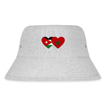 Jordanien Marokko Flagge Herz - Stanley/Stella recycelter Bucket Hat - Grau meliert - Vorne
