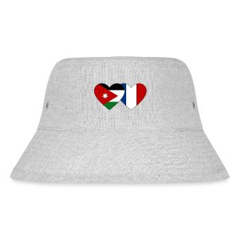 Jordanien Frankreich Flagge Herz - Stanley/Stella recycelter Bucket Hat - Grau meliert - Vorne