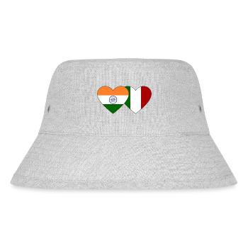 India Italy Flag Heart - Stanley/Stella Recycled Bucket Hat - heather grey - Front