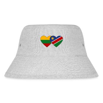 Lithuania Namibia Flag Heart - Stanley/Stella Recycled Bucket Hat - heather grey - Front