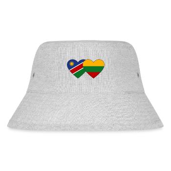 Namibia Lithuania Flag Heart - Stanley/Stella Recycled Bucket Hat - heather grey - Front