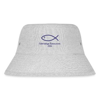 Erste Heilige Kommunion 2024 1. Erstkommunion - Stanley/Stella recycelter Bucket Hat - Grau meliert - Vorne