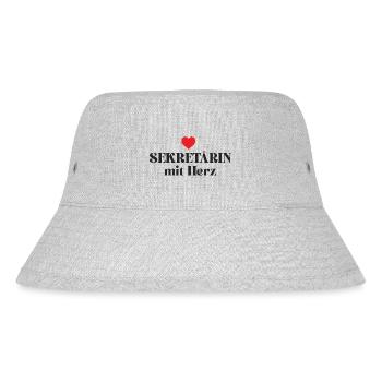 Sekretärin Mit Herz Danke Arbeit Büro Abschied - Stanley/Stella recycelter Bucket Hat - Grau meliert - Vorne