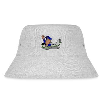 Flugzeug mit Pilot - Stanley/Stella recycelter Bucket Hat - Grau meliert - Vorne