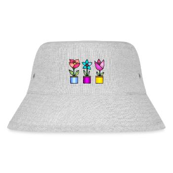 Blumen - Stanley/Stella recycelter Bucket Hat - Grau meliert - Vorne