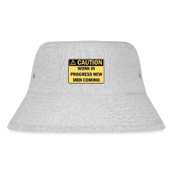 Caution work in progress new men coming - Stanley/Stella Recycled Bucket Hat - heather grey - Front