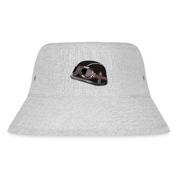 old motorcycle motorcycle helmet biker bezel 602 A - Stanley/Stella Recycled Bucket Hat - heather grey - Front
