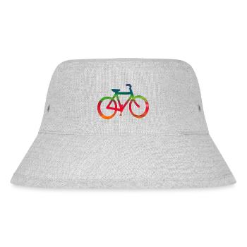 Abstraktes Fahrrad in bunten Farben - Stanley/Stella recycelter Bucket Hat - Grau meliert - Vorne