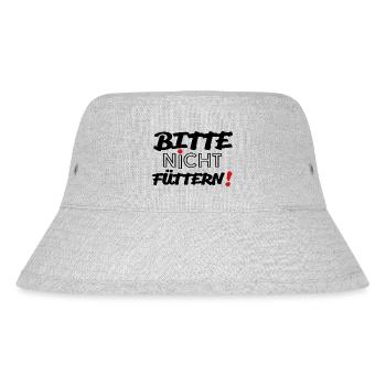 Bitte nicht füttern! - Stanley/Stella recycelter Bucket Hat - Grau meliert - Vorne
