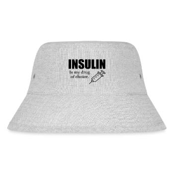 Droge der Wahl lustiger Diabetes - Stanley/Stella recycelter Bucket Hat - Grau meliert - Vorne