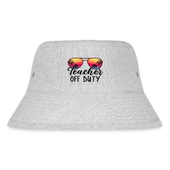 Tie Dye Teacher Off Duty Last Day Of School - Stanley/Stella Recycled Bucket Hat - heather grey - Front