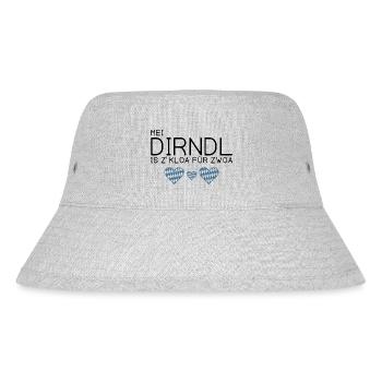 Mei Dirndl is z'kloa für zwoa - Bayern - Stanley/Stella recycelter Bucket Hat - Grau meliert - Vorne