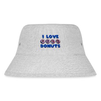 I LOVE DONUTS - Stanley/Stella recycelter Bucket Hat - Grau meliert - Vorne