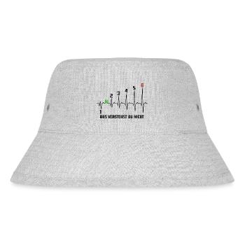 1N23456 Herzkurve das verstehst du nicht - Puls - Stanley/Stella recycelter Bucket Hat - Grau meliert - Vorne