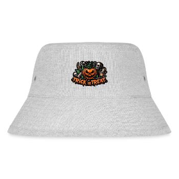 Süßes oder Saures Halloween Kürbis Horror Gesicht - Stanley/Stella recycelter Bucket Hat - Grau meliert - Vorne