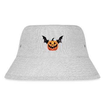 Scary bat pumpkin head with wings - Stanley/Stella Recycled Bucket Hat - heather grey - Front