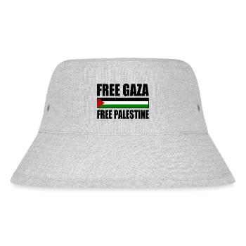Free gaza free palestine - Stanley/Stella Recycled Bucket Hat - heather grey - Front
