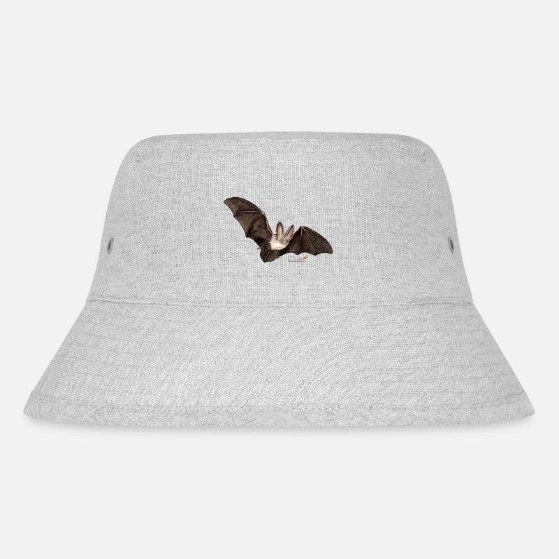 Mausohr, eine Fledermaus - Stanley/Stella recycelter Bucket Hat - Grau meliert