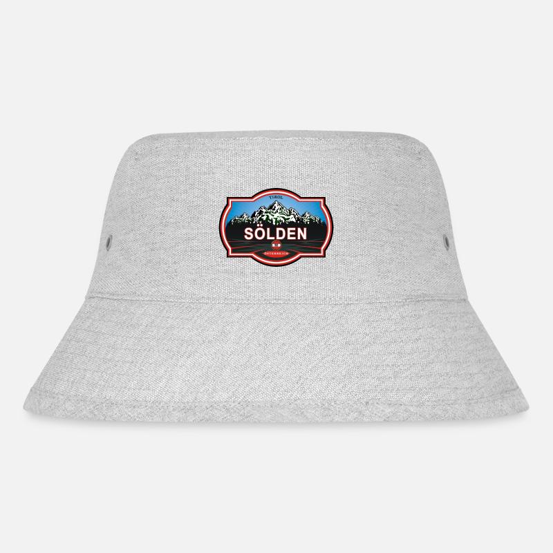 Sölden Österreich - Stanley/Stella recycelter Bucket Hat - Grau meliert