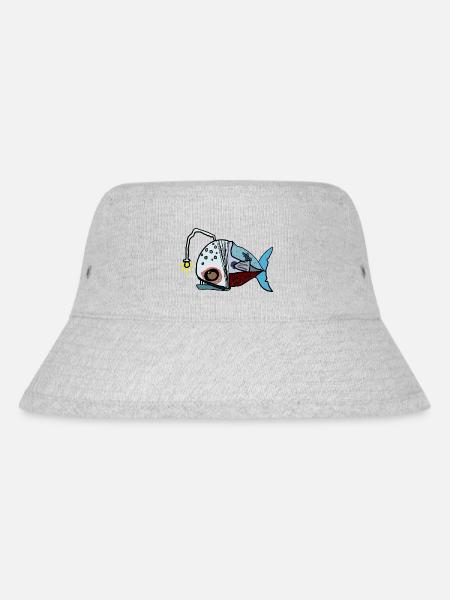 Fischmechanik Neon Farbgebung - Stanley/Stella recycelter Bucket Hat - Grau meliert