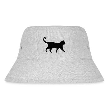 Katze schwarz Silhouette - Stanley/Stella recycelter Bucket Hat - Grau meliert - Vorne