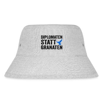 Diplomaten statt Granaten - Stanley/Stella recycelter Bucket Hat - Grau meliert - Vorne