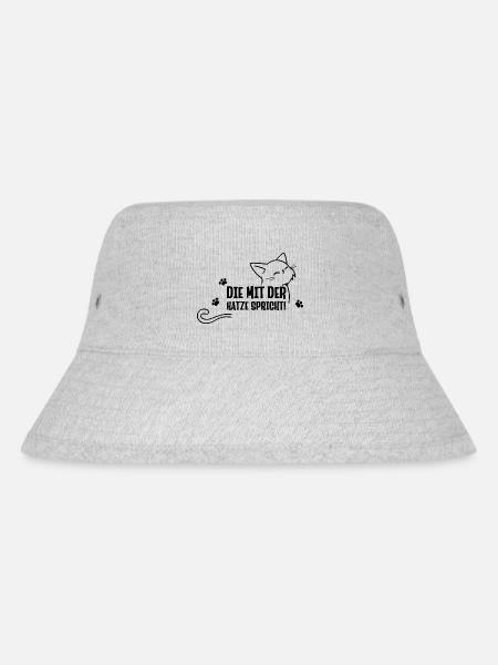 Die mit der Katze spricht lustige Katzen Sprüche - Stanley/Stella recycelter Bucket Hat - Grau meliert